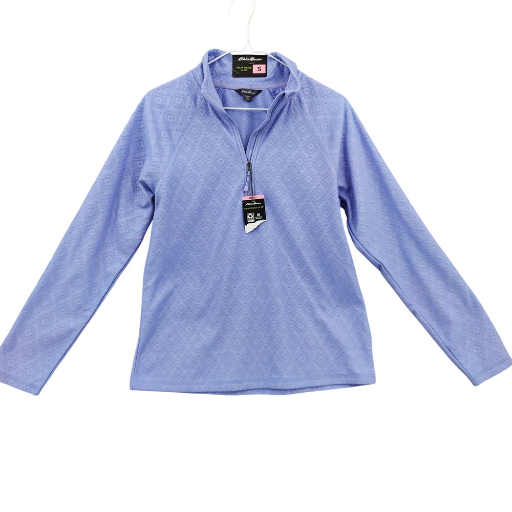 Eddie Bauer Womens Gorpcore Outdoor Polar Fleece Pullover S Blue 1/4 Zip NEW